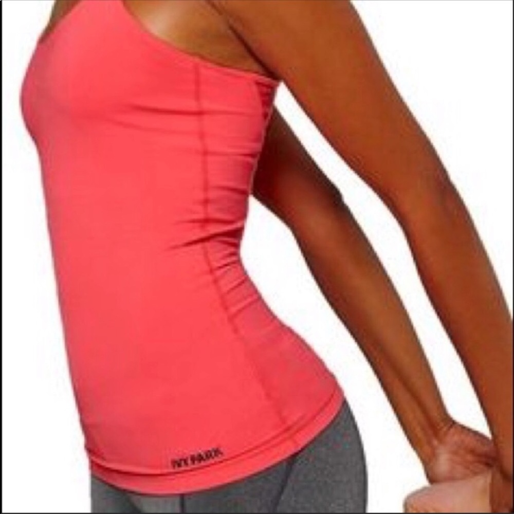 NWT Ivy Park Coral Active V-Back Mesh Inset Tank